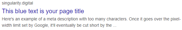 An example of a meta description that's too long to fit
