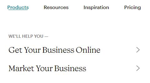 Screenshot of mailchimp navigation