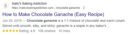 Example of good schema markup in the search results