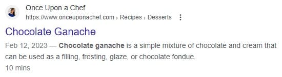 Example of poor schema markup in the search results
