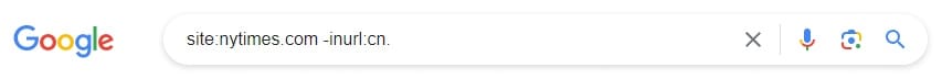 Example of how to use Google site search operators