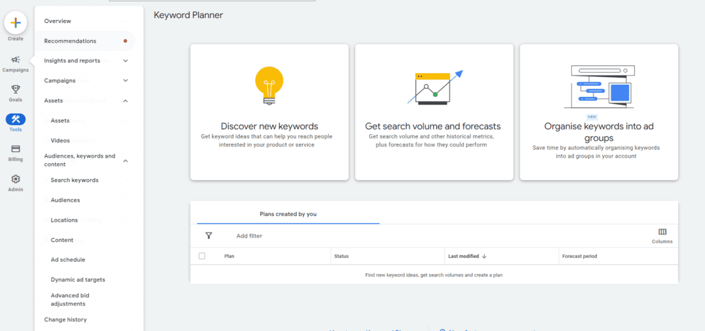 google keyword planner